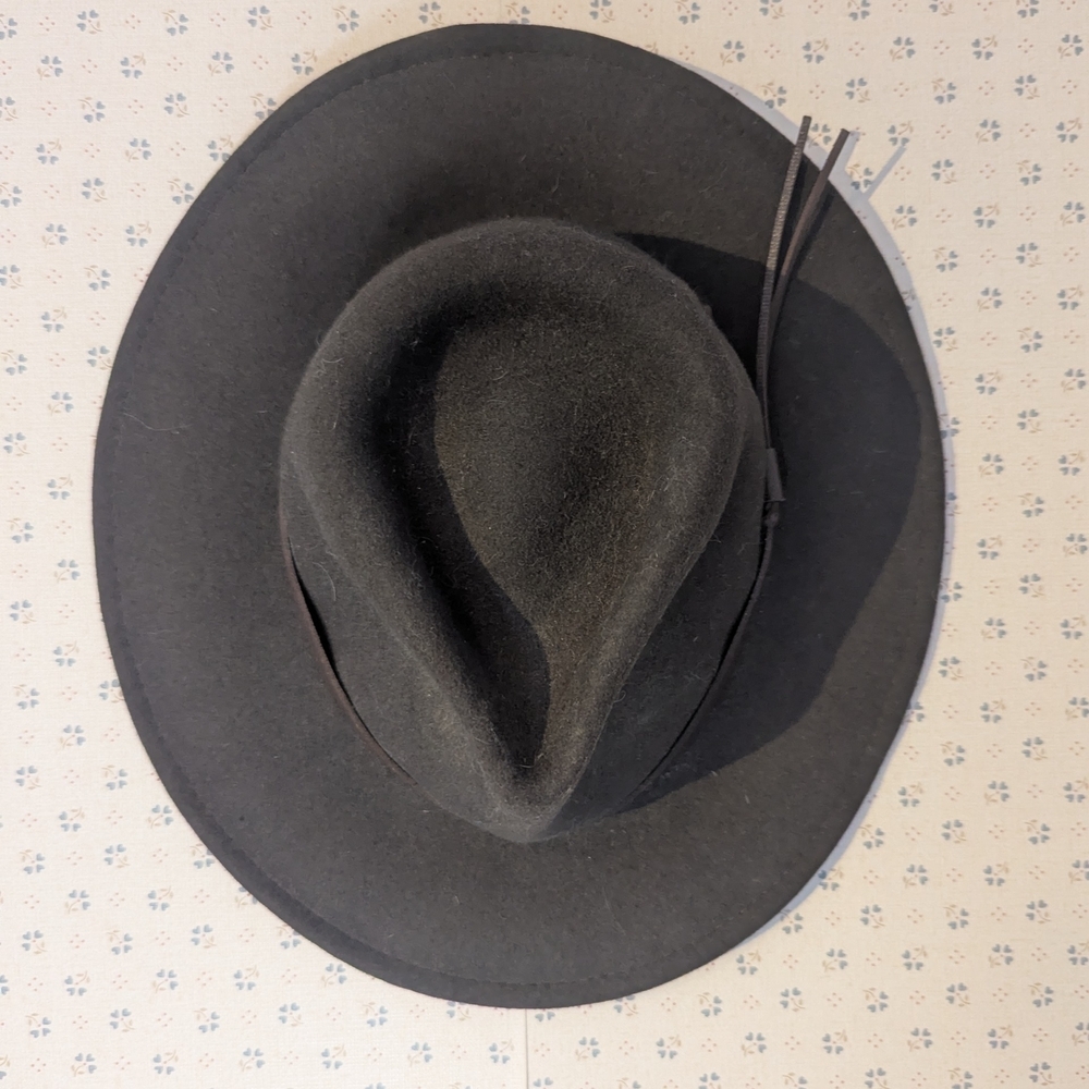 DPC Hat Large Dorfman Pacific Co. Stylish Black Wool Felt 7.5", 2.5" Brim